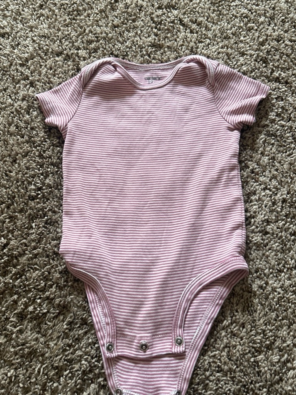 Carter's Pink and White Striped Short-Sleeve Bodysuit
